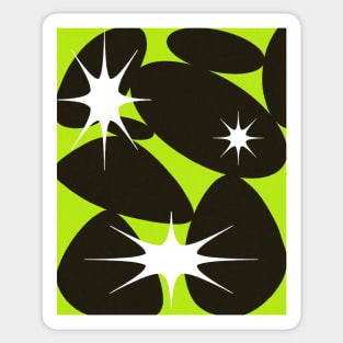 Neon Green retro 90s Trippy Bold Abstract Shapes Stars Sticker